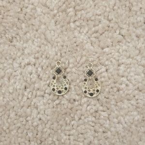 Black jeweled earrings